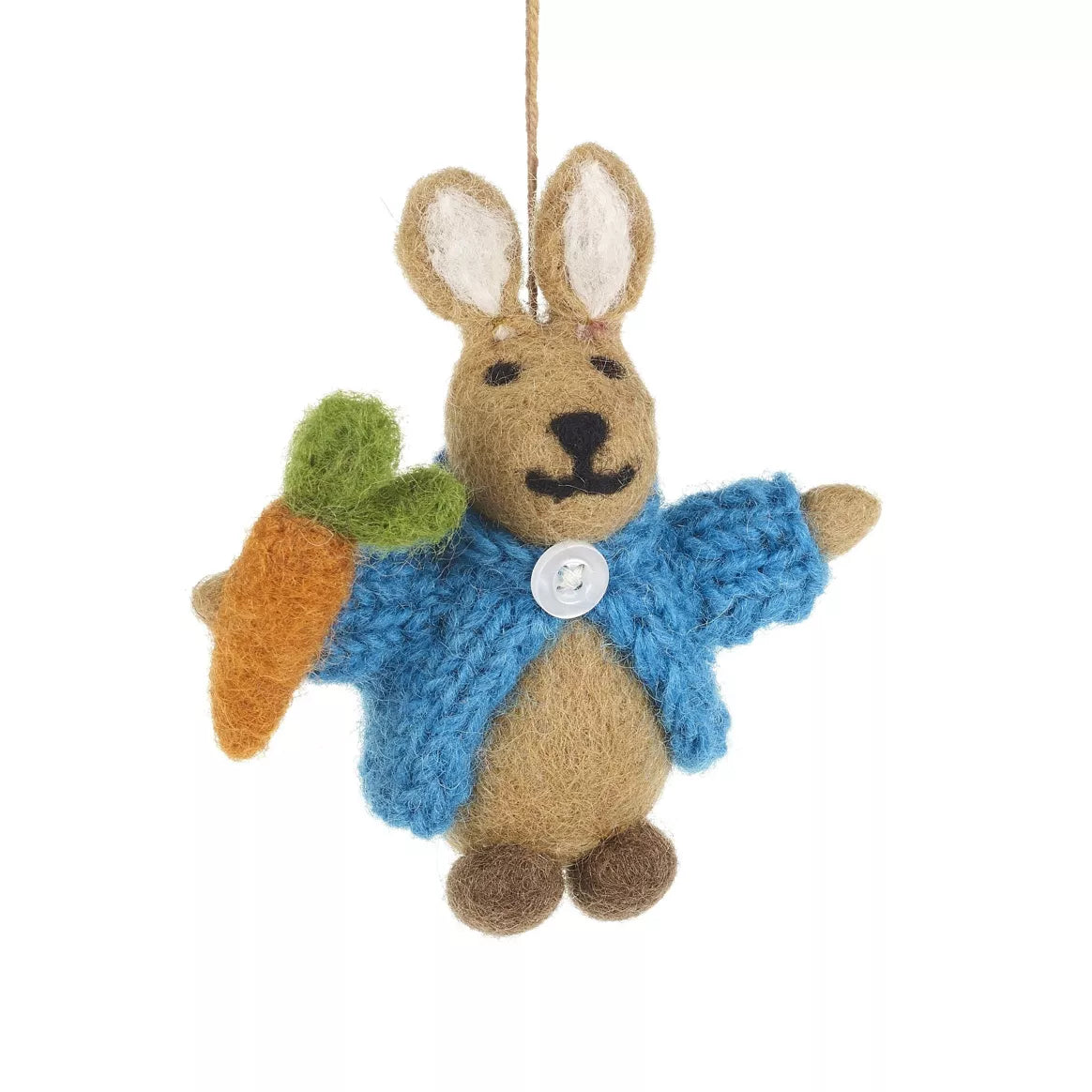 Osteranhänger 'Kaninchen mit Strickjacke'