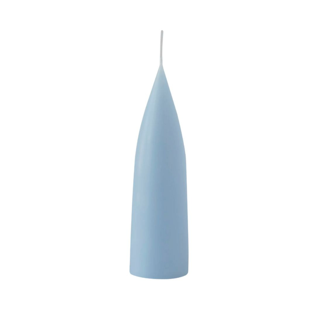 Colored Cone-Shaped Candle Pastel Blue