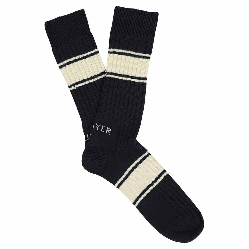 Socken 'Logo Stripes' Marine & Ecru