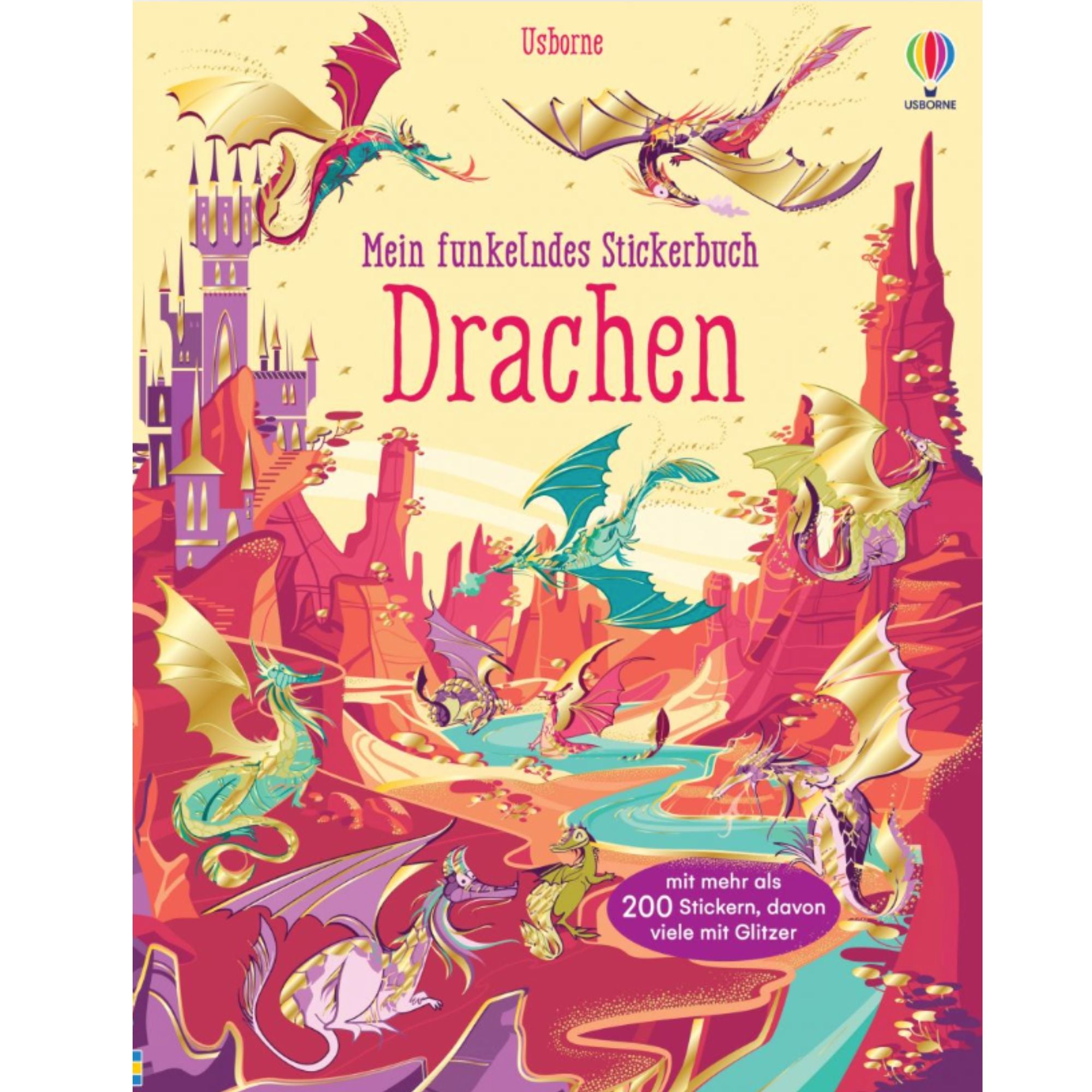 Mein funkelndes Stickerbuch: Drachen