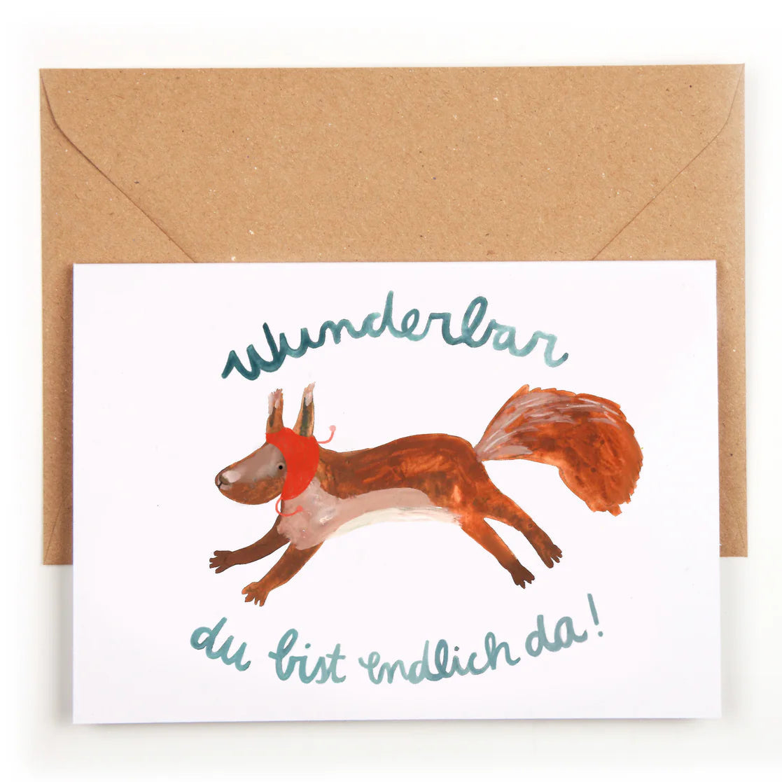Klappkarte 'Wunderbar du bist endlich da!'