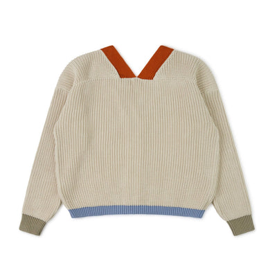 Color Block Cardigan Oyster