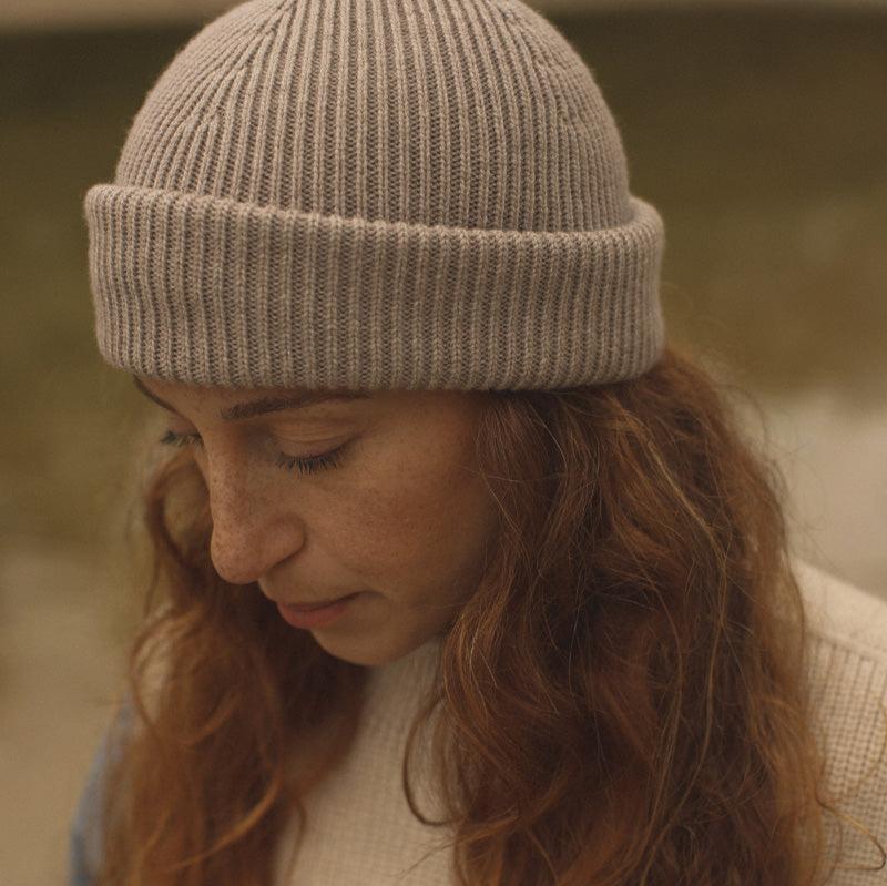 Merino Beanie 'Fonzie Adult' Pebble