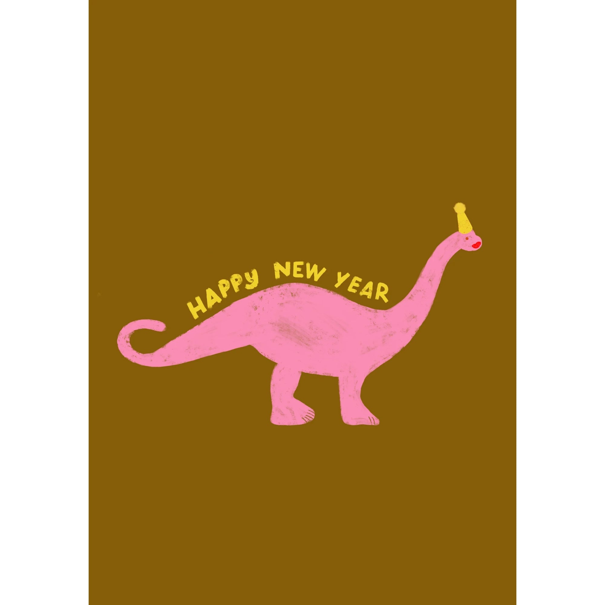 Postkarte 'Happy New Year' Dino