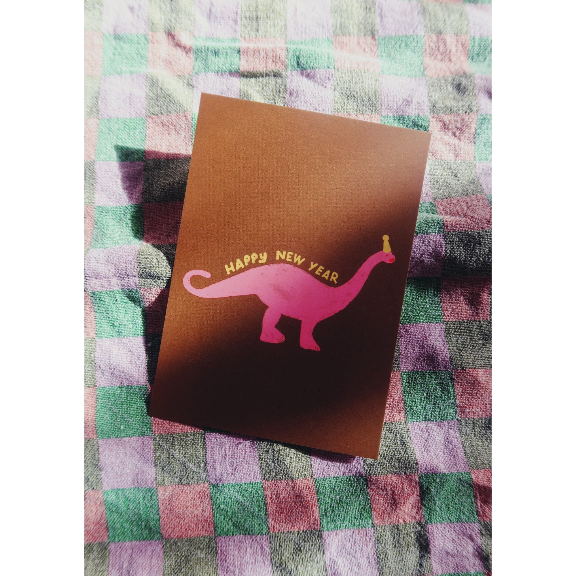 Postkarte 'Happy New Year' Dino