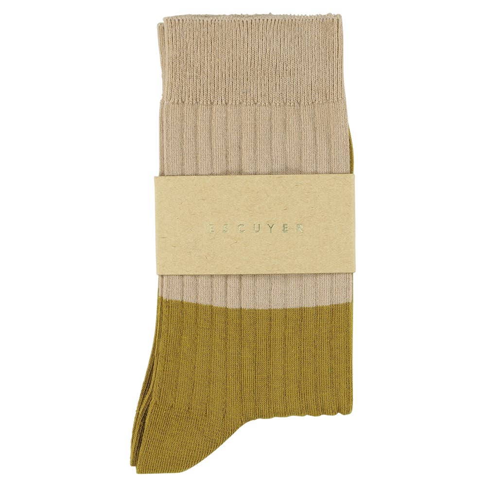 Socken 'Colour Block' Beige & Gold