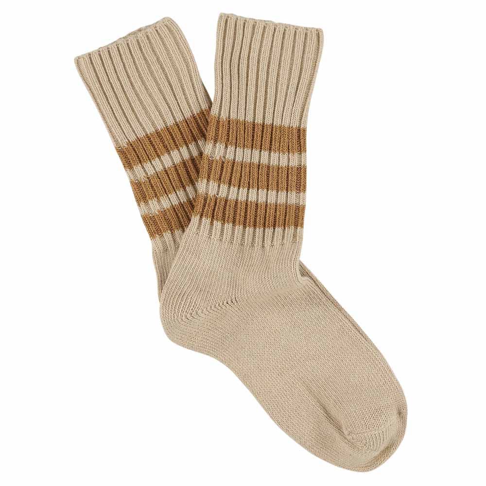 Socken 'Stripes Crew' Beige & Karamell