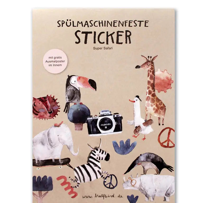 Spülmaschinenfeste Sticker 'Super Safari'