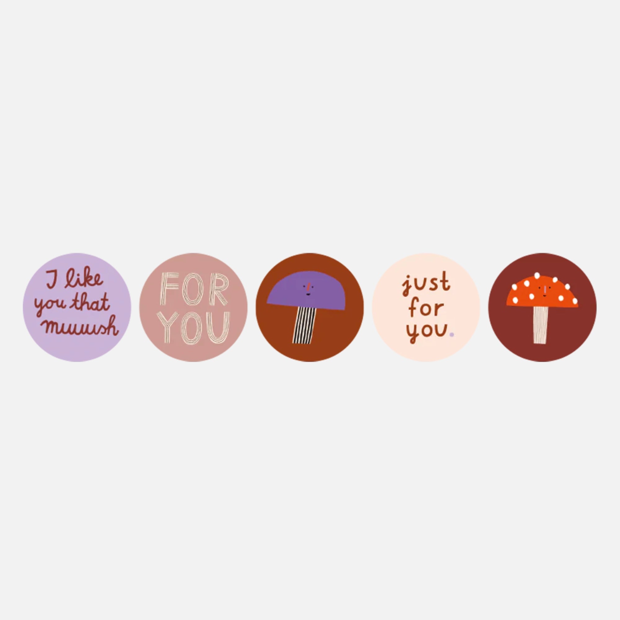 Sticker 5er Set 'Mushrooms'