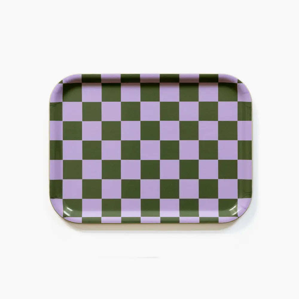 Tablett 'Checker Rectangular' Lilac/Olive