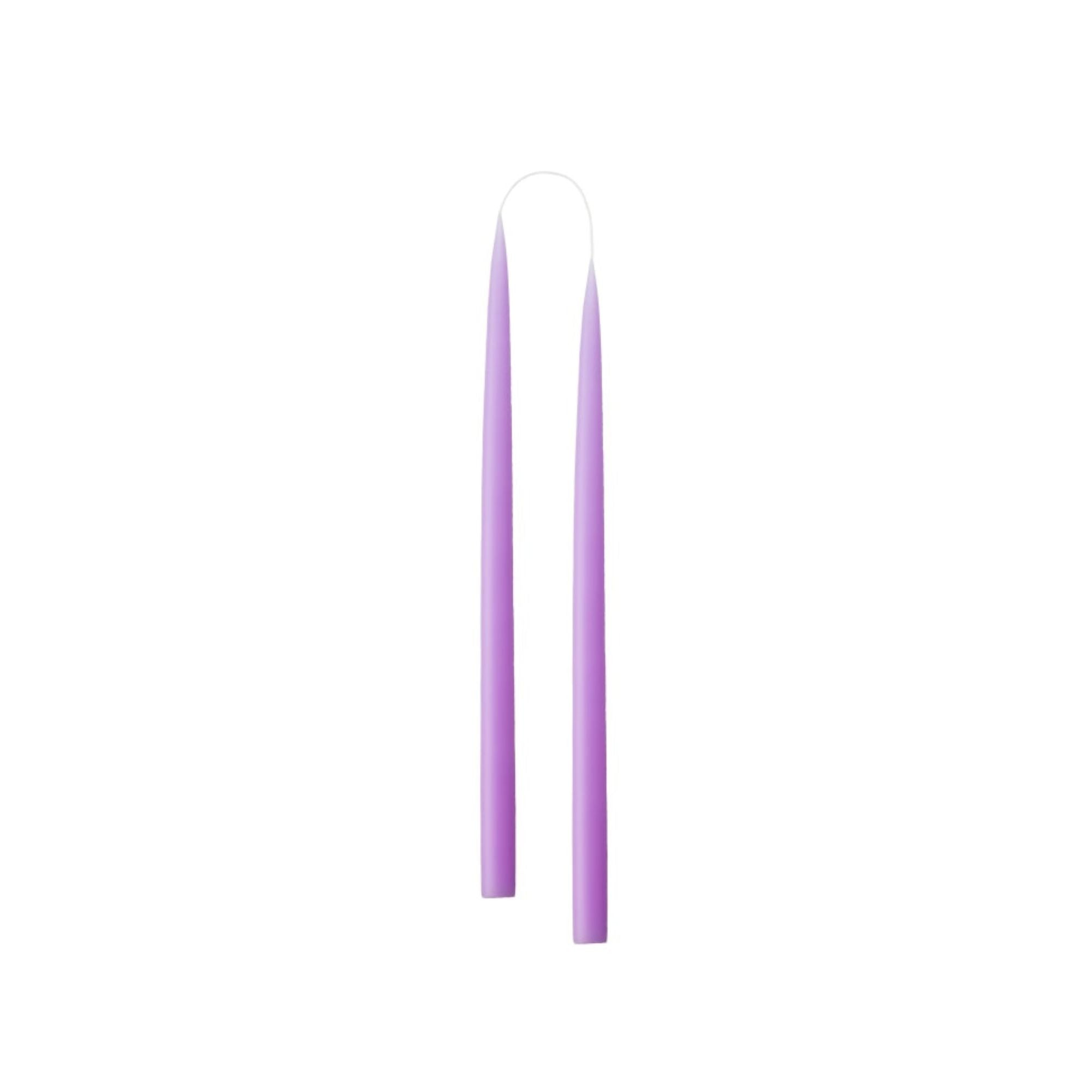 Tall Candle Pair Pastel Purple