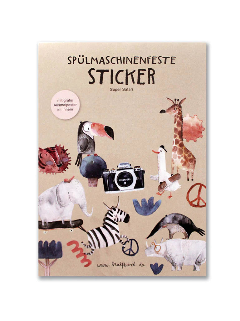 Spülmaschinenfeste Sticker 'Super Safari'